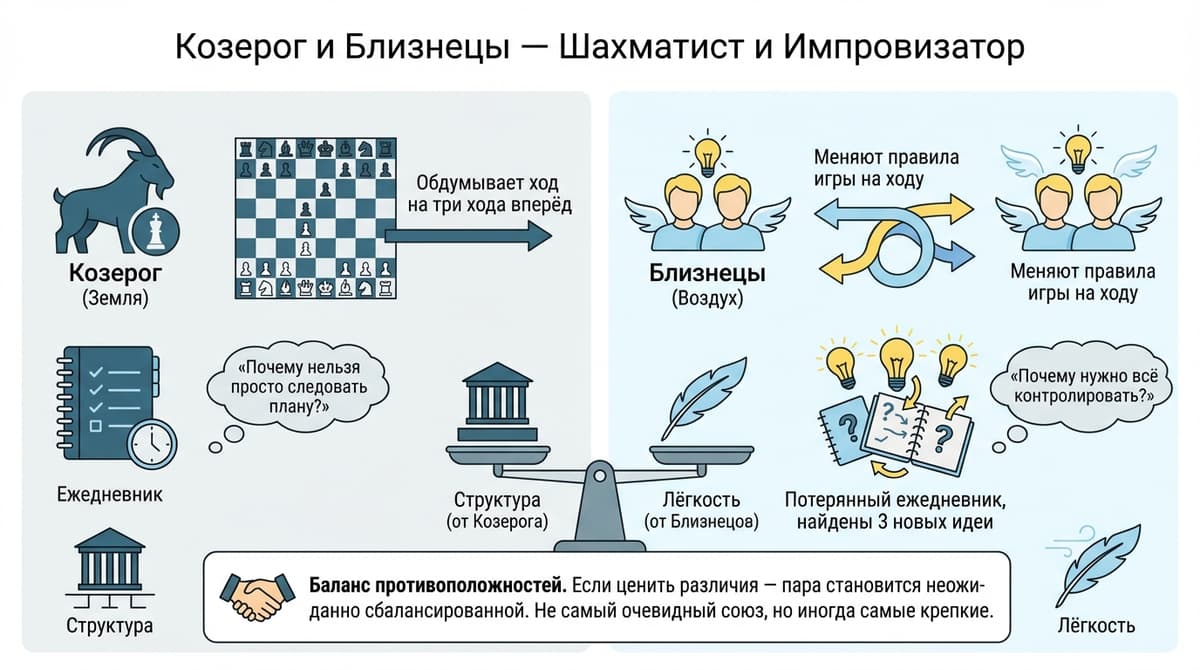 Козерог и Близнецы — шахматист и импровизатор
