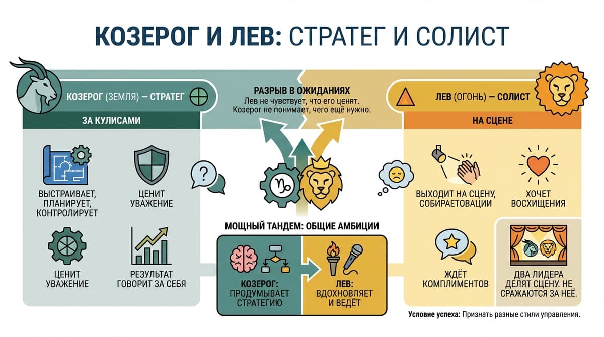 Козерог и Лев — стратег и солист