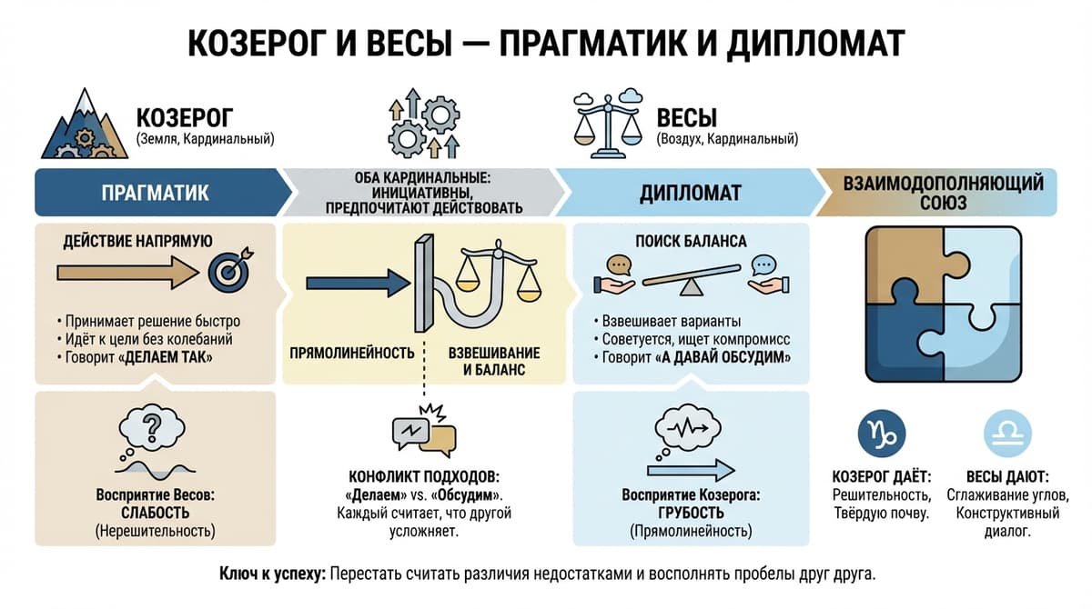 Козерог и Весы — прагматик и дипломат