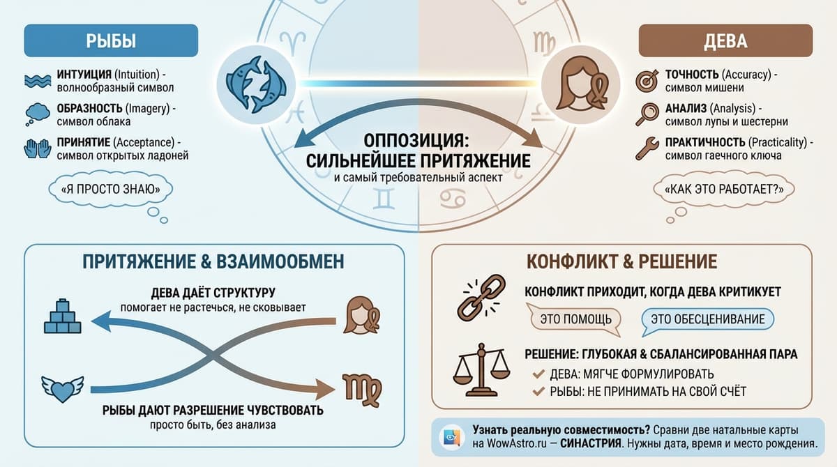 Рыбы и Дева — противоположности, которые видят друг друга насквозь