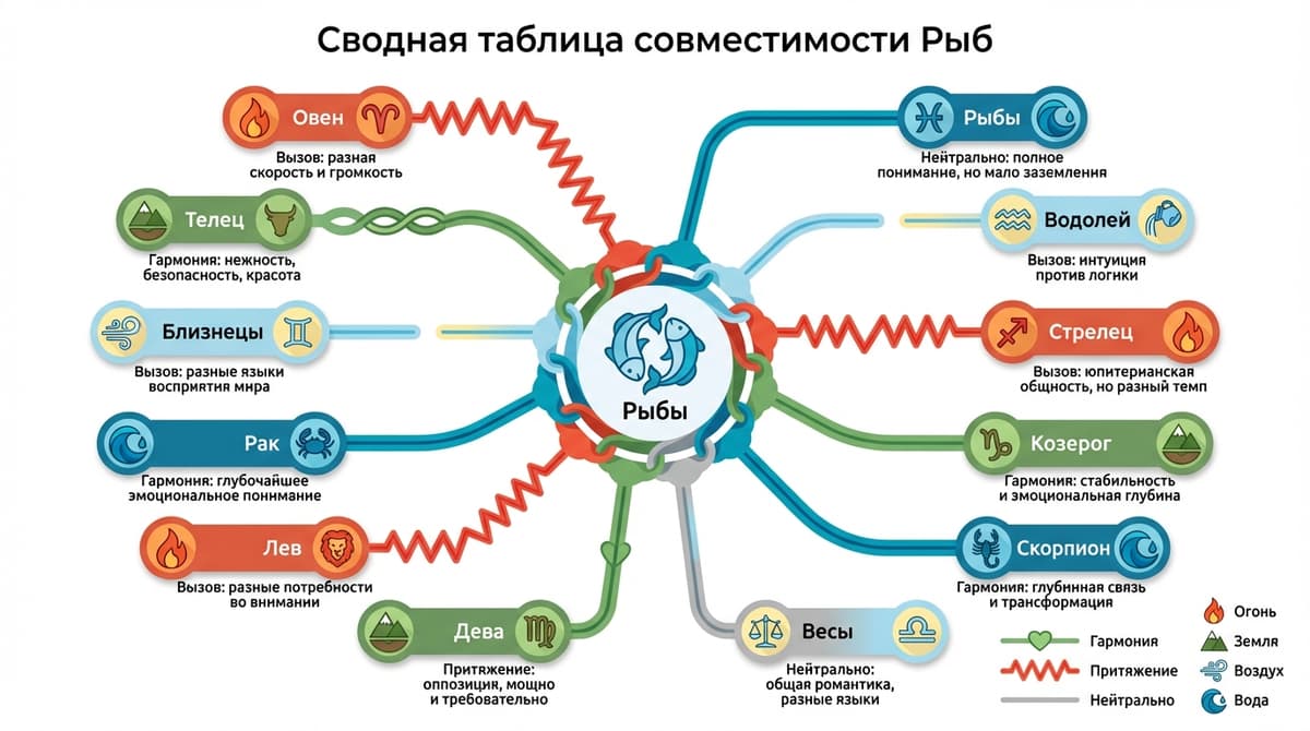 Сводная таблица совместимости Рыб