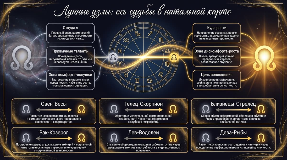 Куда ведут Лунные узлы — ось вашей судьбы?
