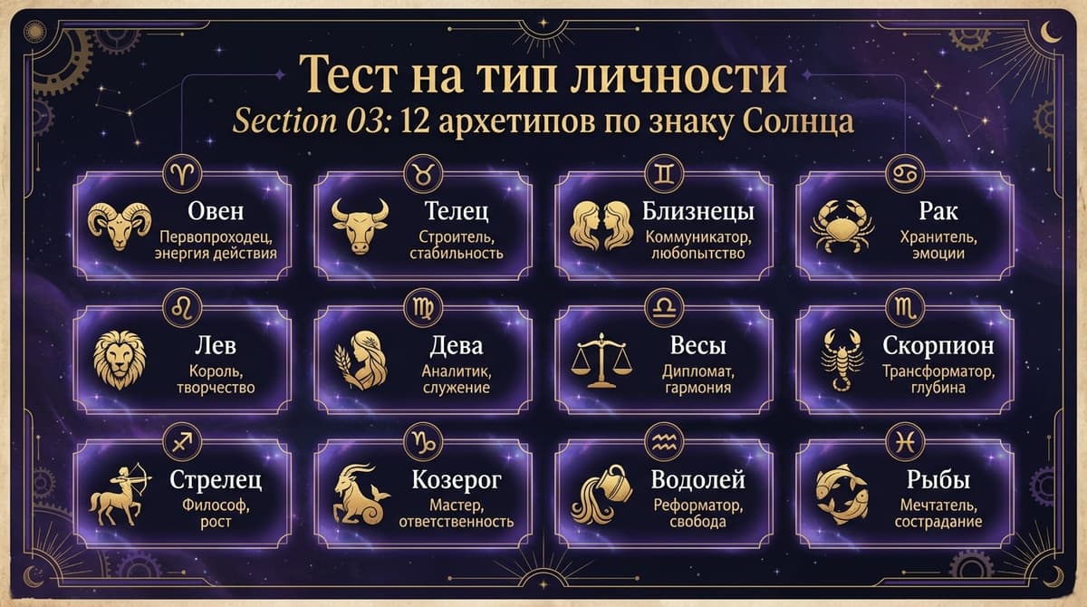 12 архетипов личности по знаку Солнца