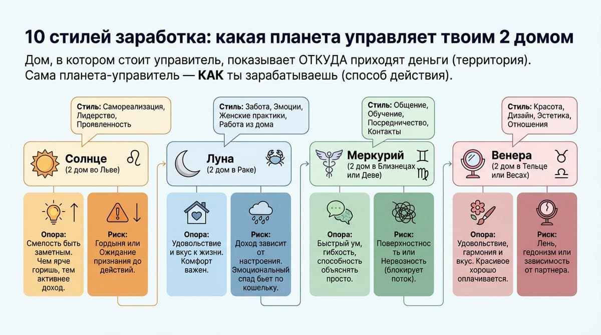 10 стилей заработка по планете-управителю 2 дома