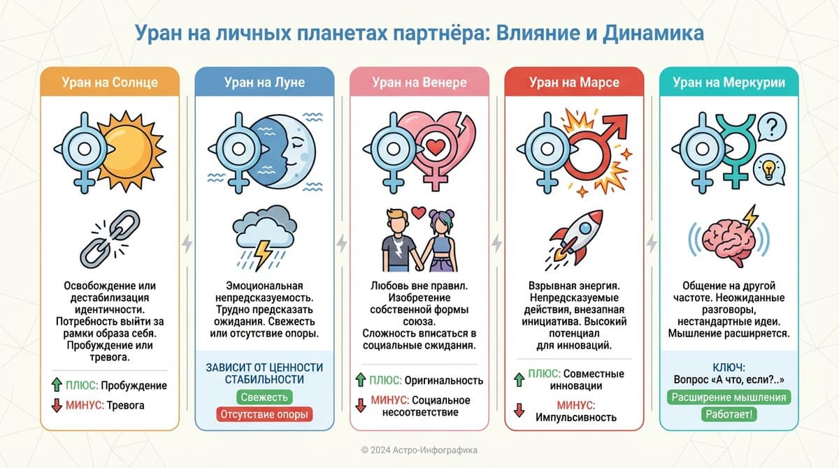 Уран на личных планетах партнёра
