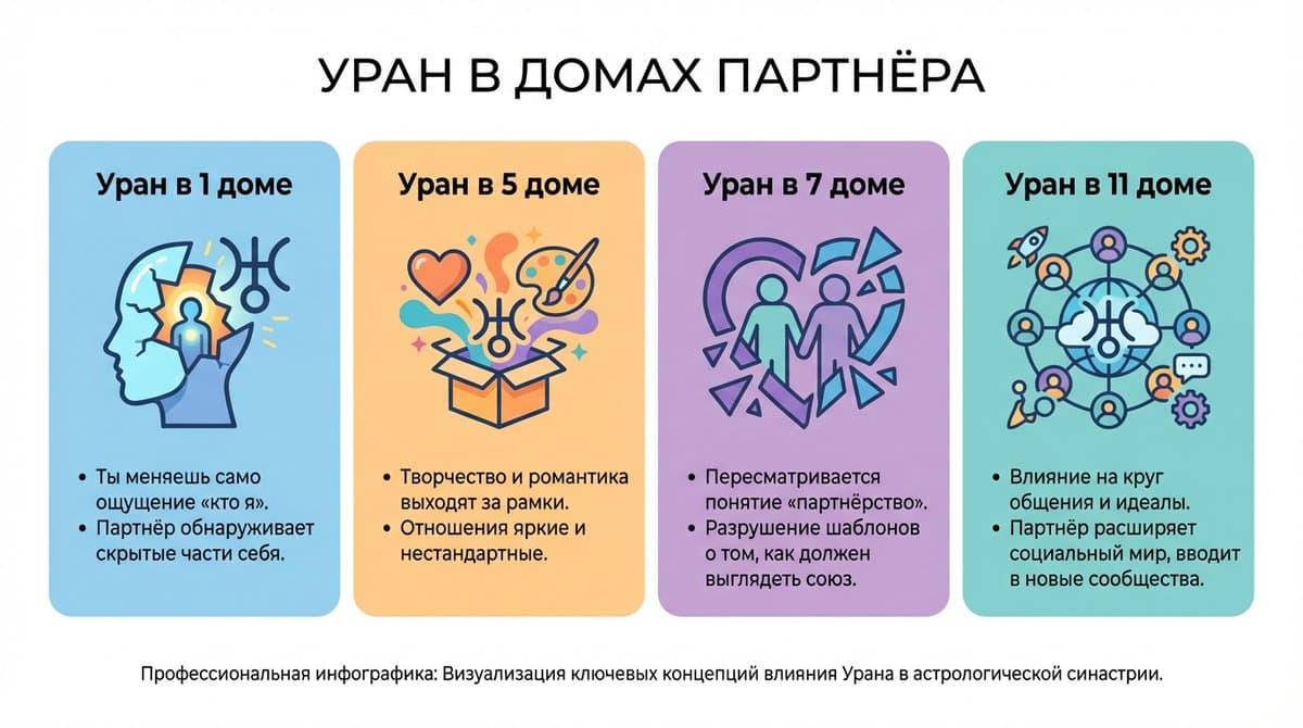 Уран в домах партнёра