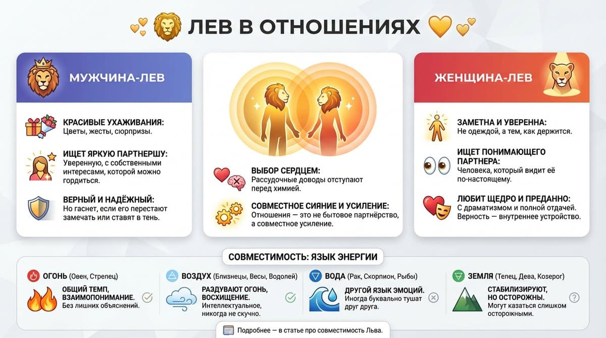Лев в отношениях