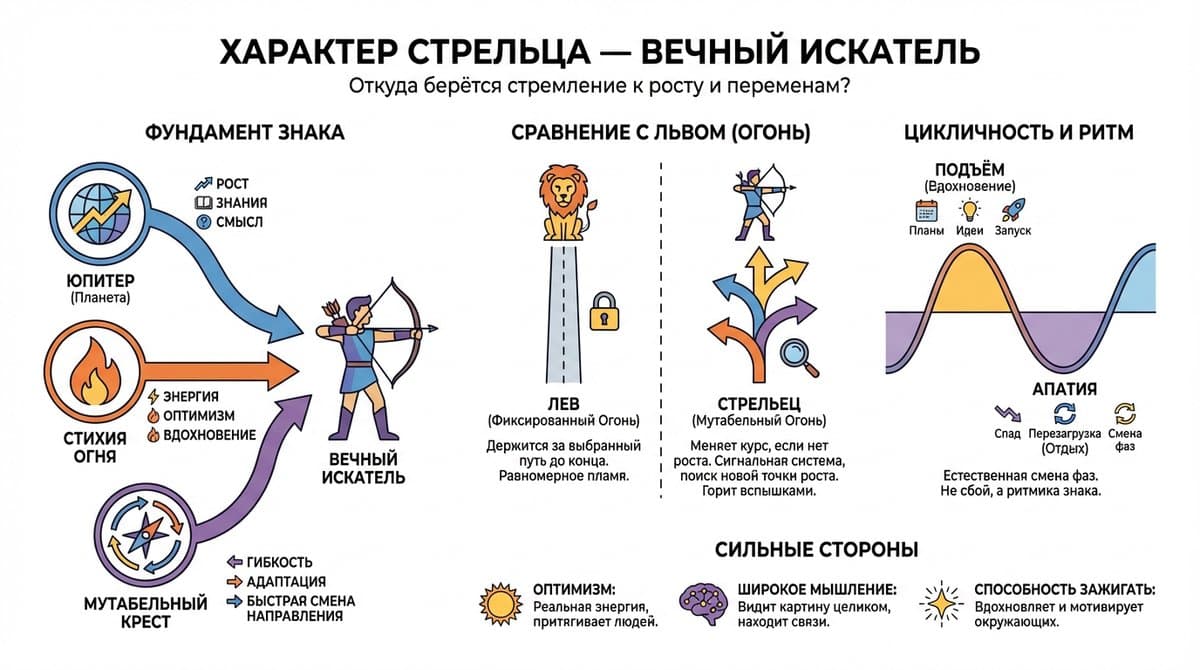 Характер Стрельца — откуда берётся «вечный искатель»