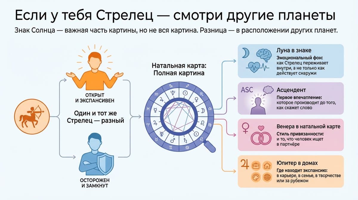 Если у тебя Стрелец — смотри другие планеты