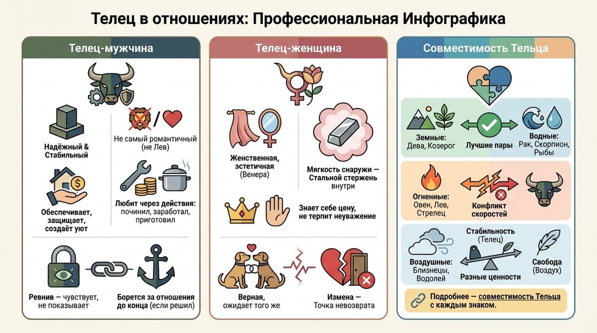 Телец в отношениях
