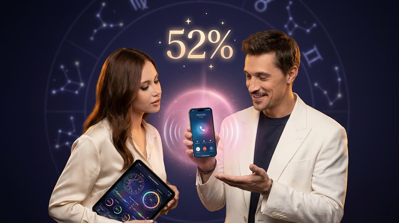 Сцена из эфира: 02:14 — Синастрия с Анной Асти 52% (по карьере и деньгам)