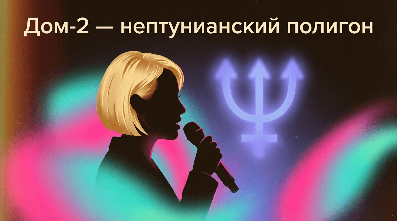 Иллюстрация к биографическому факту: Первая медиа-роль — ведущая «Дома-2» (2004-2008), главный продукт «глянцевой эпо…