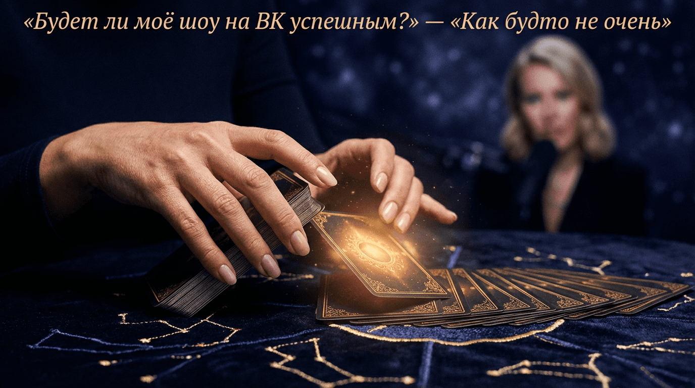 Сцена из эфира: Вопрос колоде про новое шоу на ВК