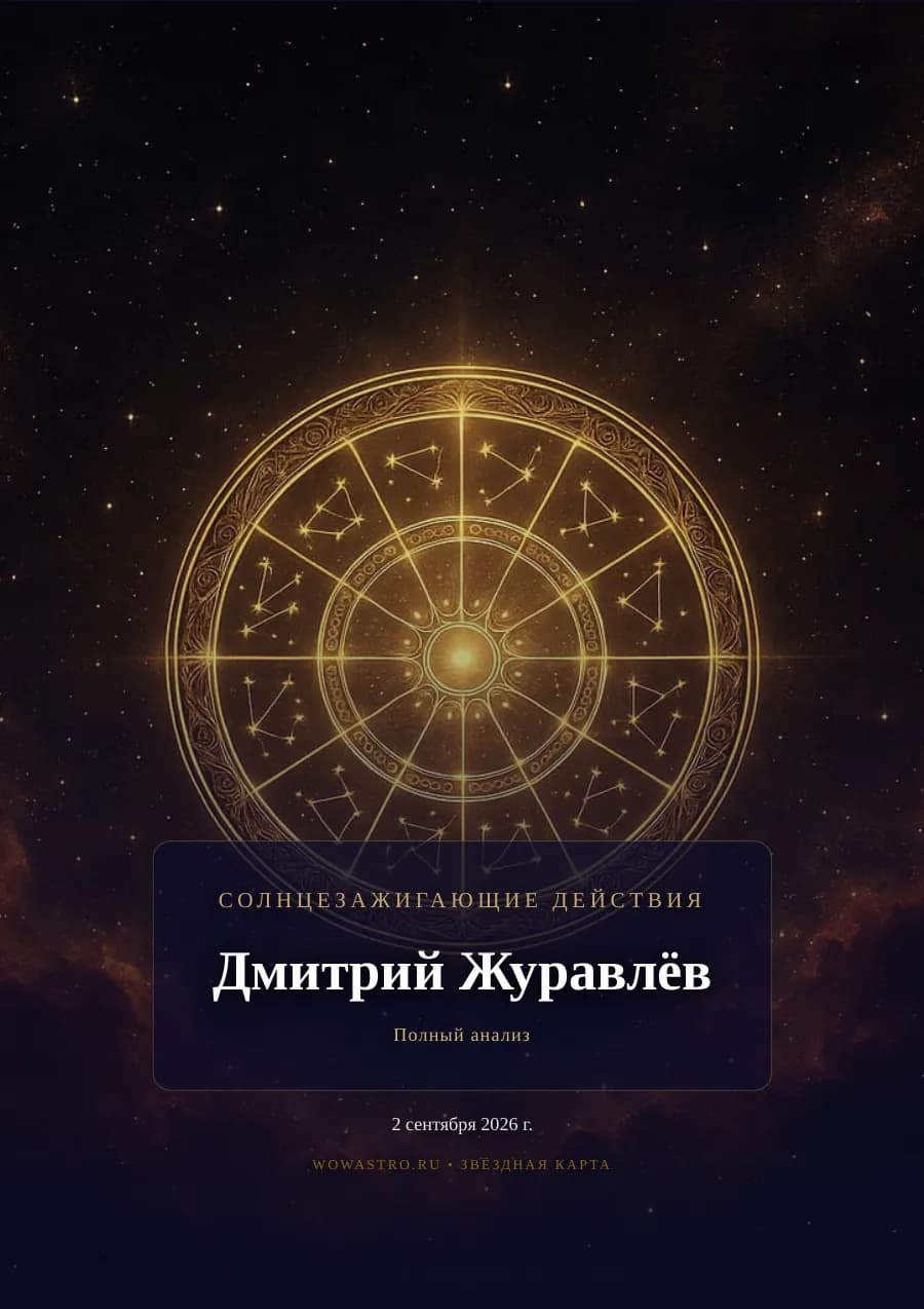 Реальный разбор ведущего шоу «Натальная карта» Дмитрия Журавлёва. Семнадцать страниц о том, как включается Солнце, что его гасит и какие двенадцать действий подходят вашей карте. Страница 1 из 17