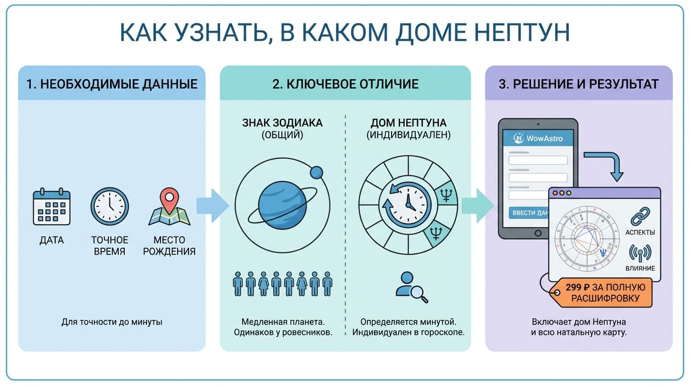 Как узнать, в каком доме Нептун
