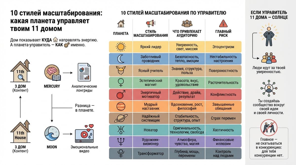 10 стилей масштабирования: какая планета управляет вашим 11 домом
