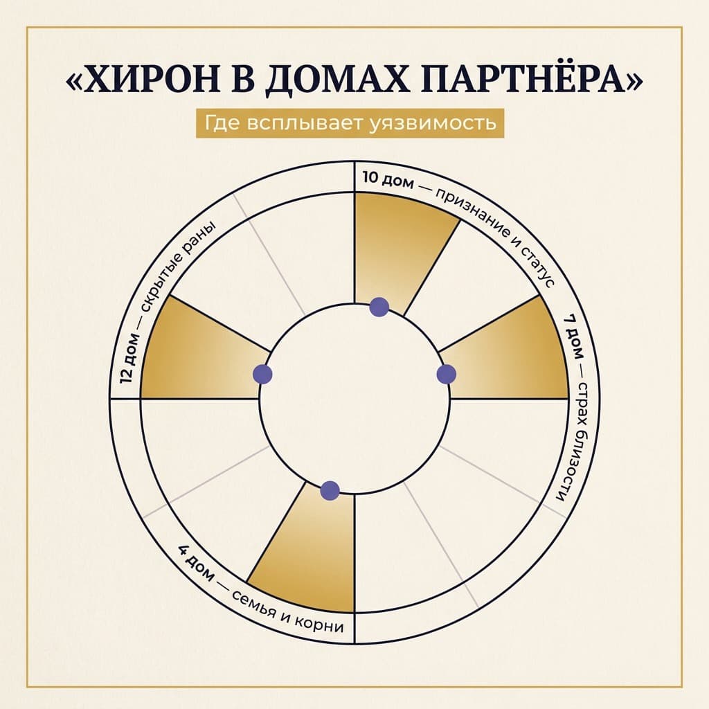 Хирон на личных планетах партнёра
