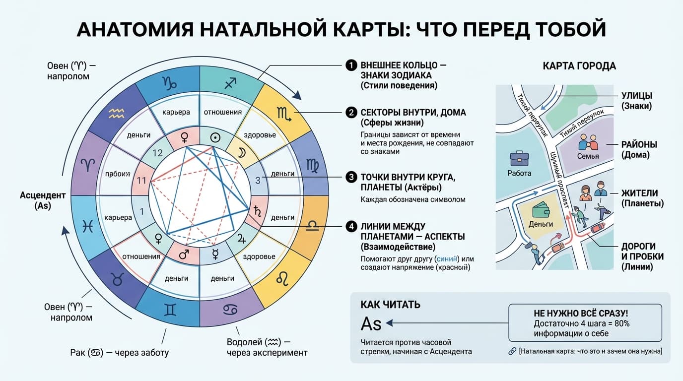 Что перед вами — анатомия натальной карты