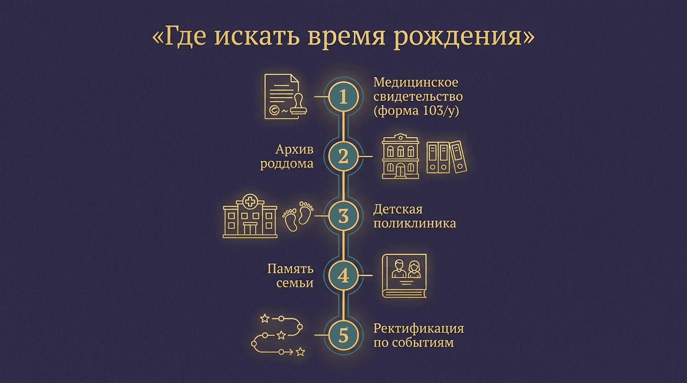 Есть ли время рождения в свидетельстве из ЗАГС