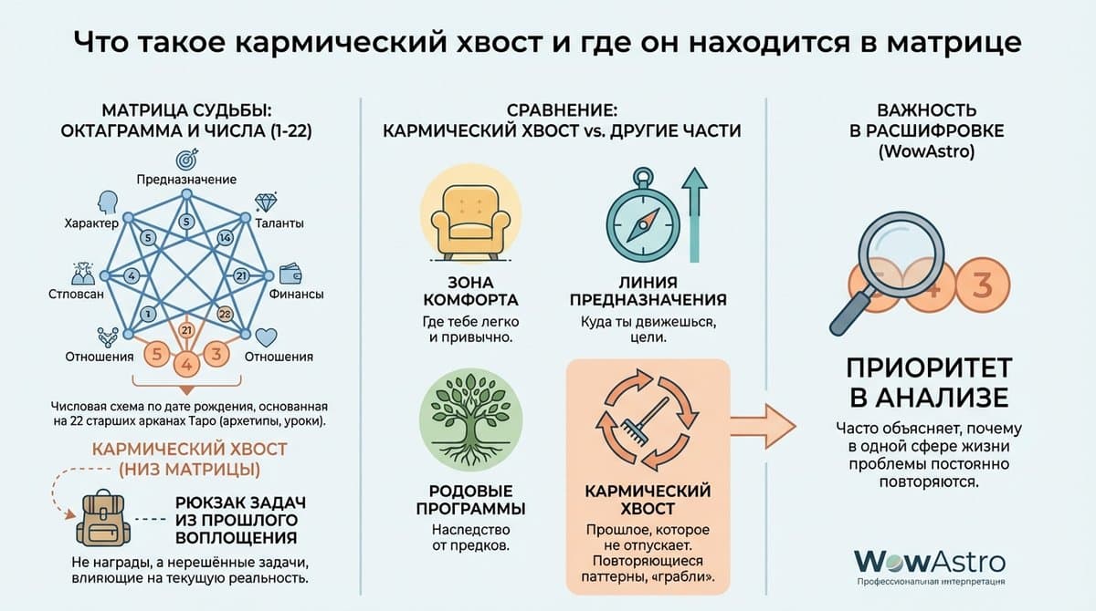 Что такое кармический хвост и где он находится в матрице