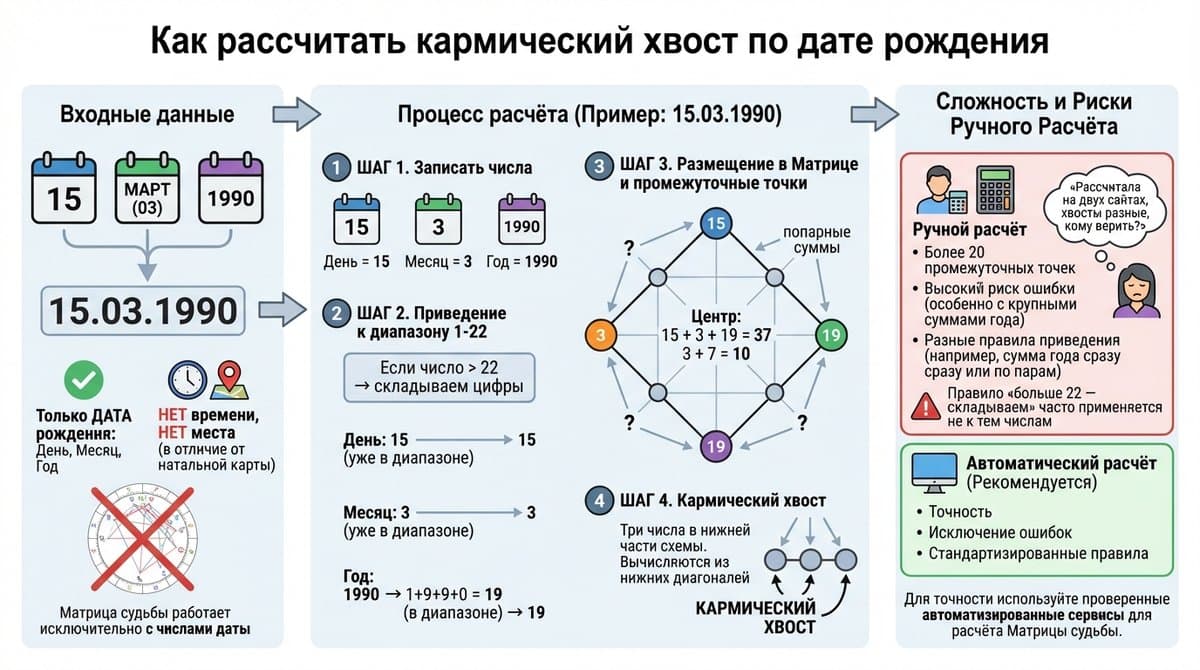 Как рассчитать кармический хвост по дате рождения