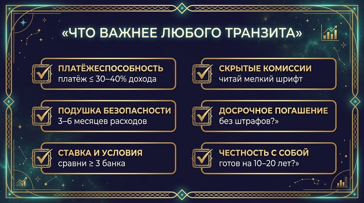 Чек-лист перед кредитом: 6 пунктов важнее любого транзита
