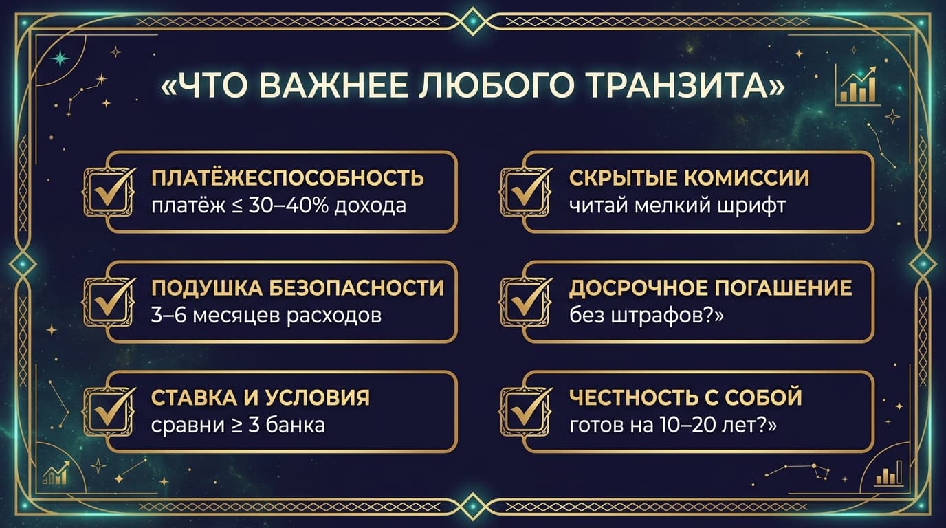 Чек-лист перед кредитом: 6 пунктов важнее любого транзита