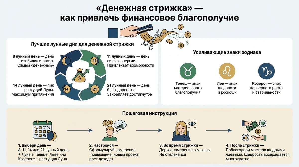 «Денежная стрижка» — как привлечь финансовое благополучие