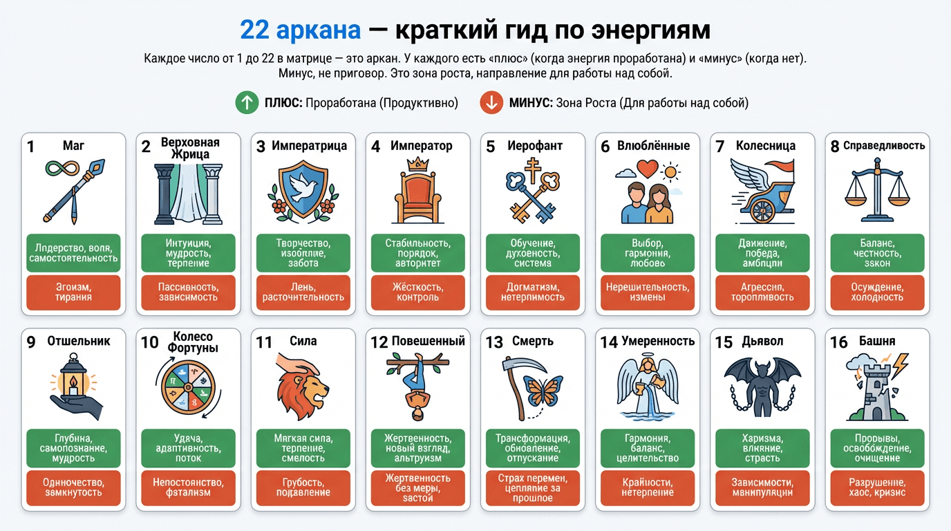 22 аркана — краткий гид по энергиям