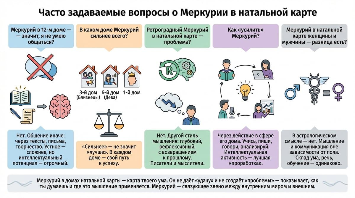 Меркурий по всем двенадцати домам