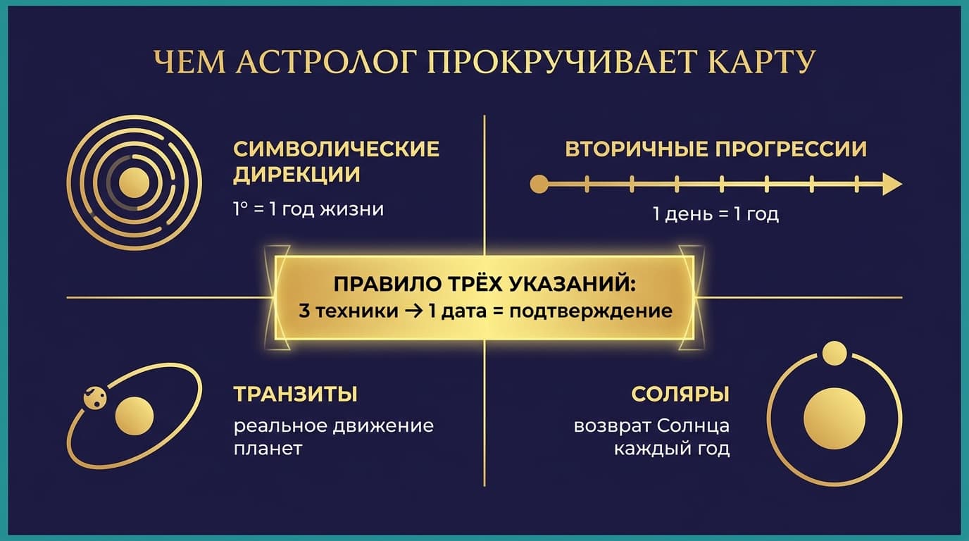 Инструменты прогноза: дирекции, прогрессии, транзиты, соляры