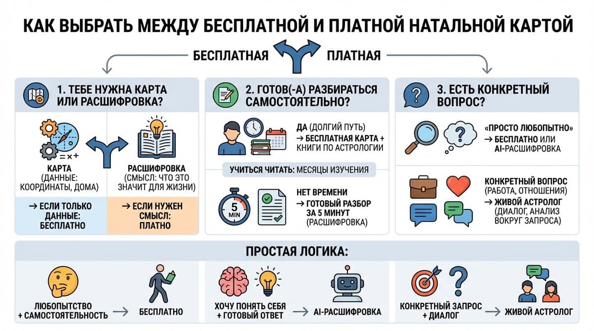 Как выбрать между бесплатной и платной натальной картой