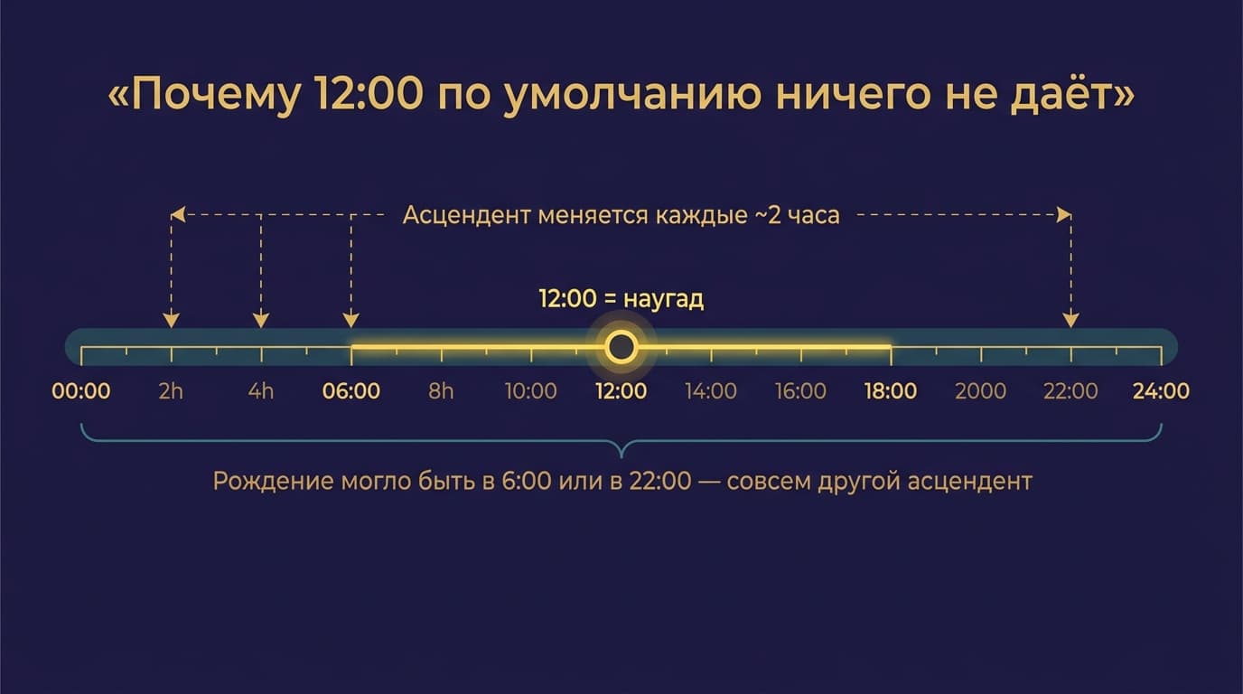 Почему 12:00 по умолчанию ничего не даёт
