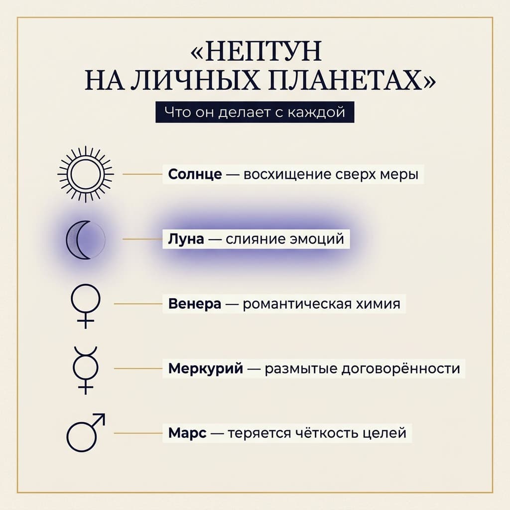 Нептун на личных планетах партнёра