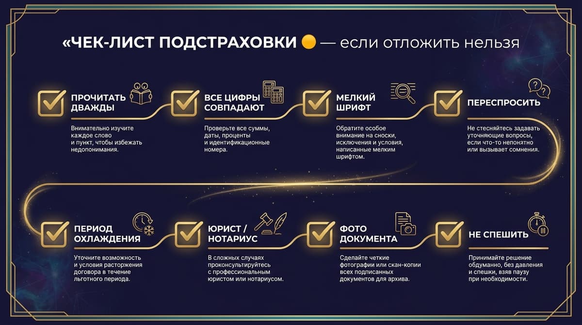 Чек-лист подстраховки — инфографика