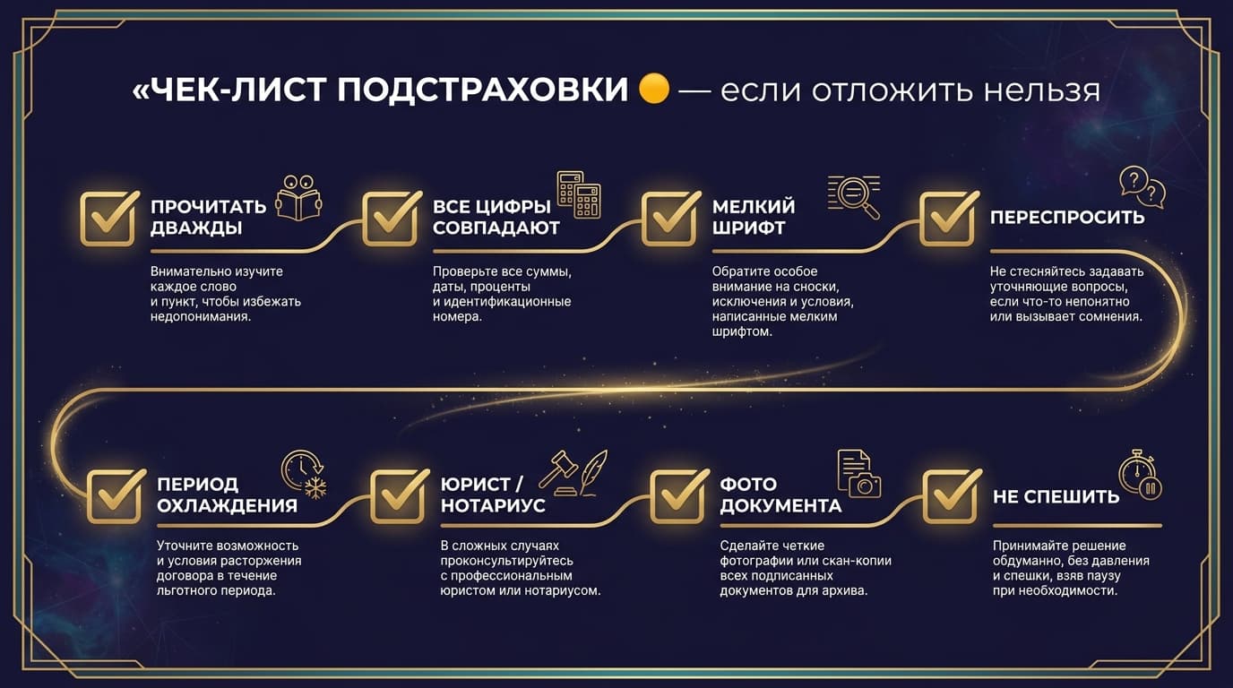 Чек-лист подстраховки — инфографика