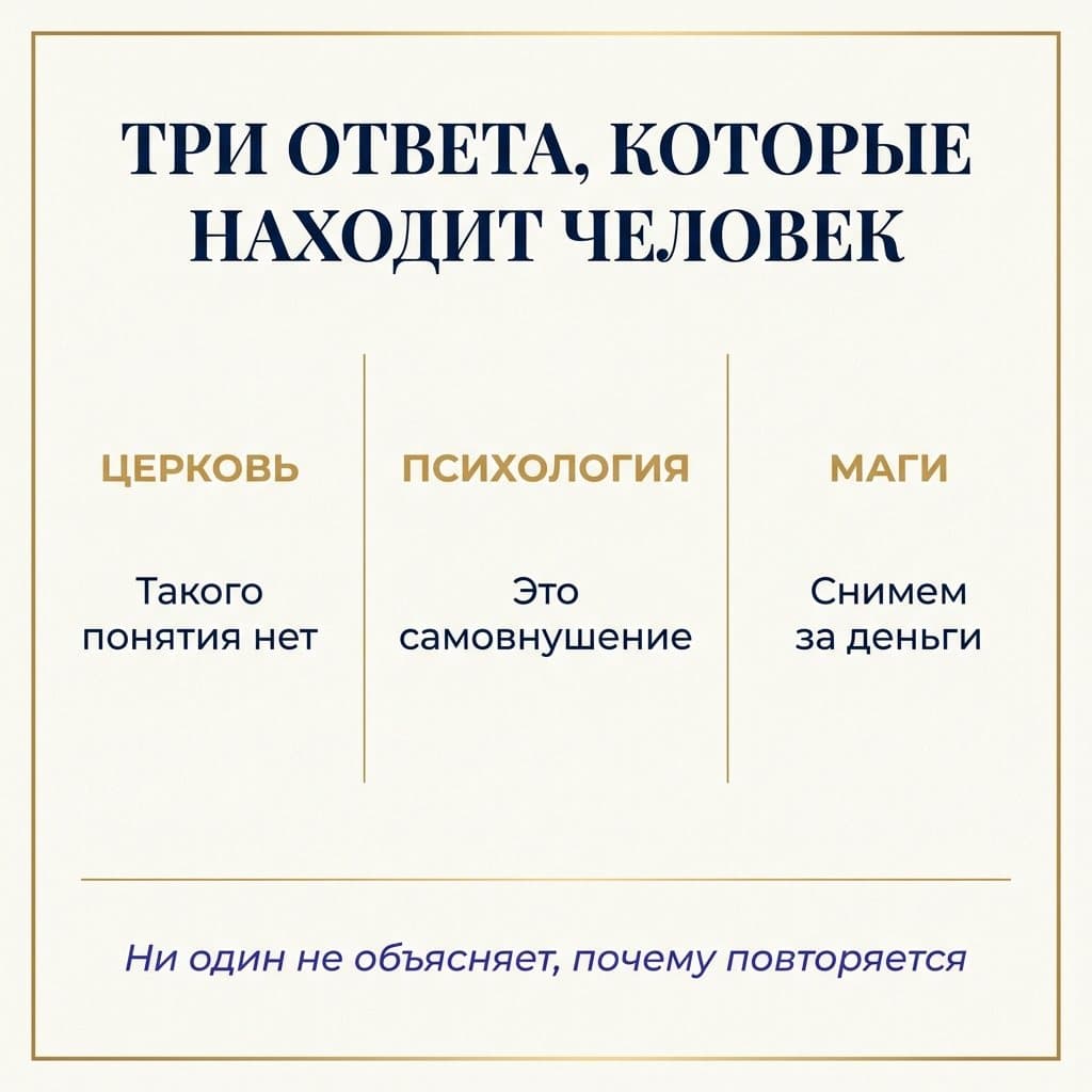 Три ответа: церковь, психология, маги — и чего не хватает в каждом