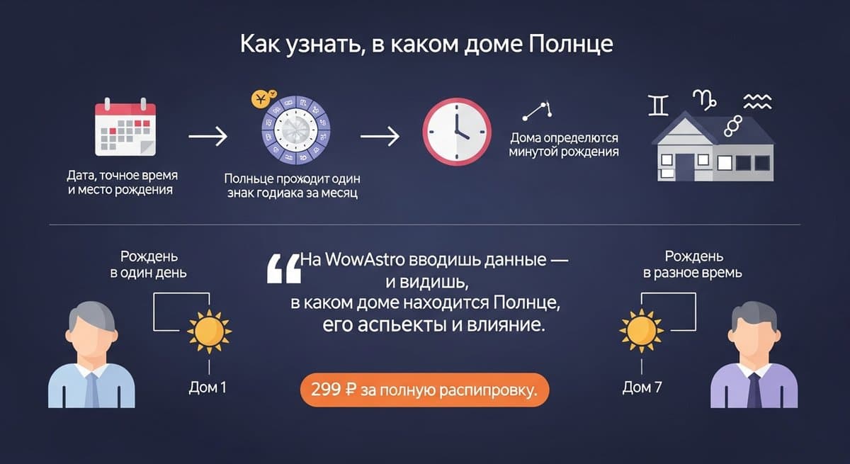 Как узнать, в каком доме Солнце