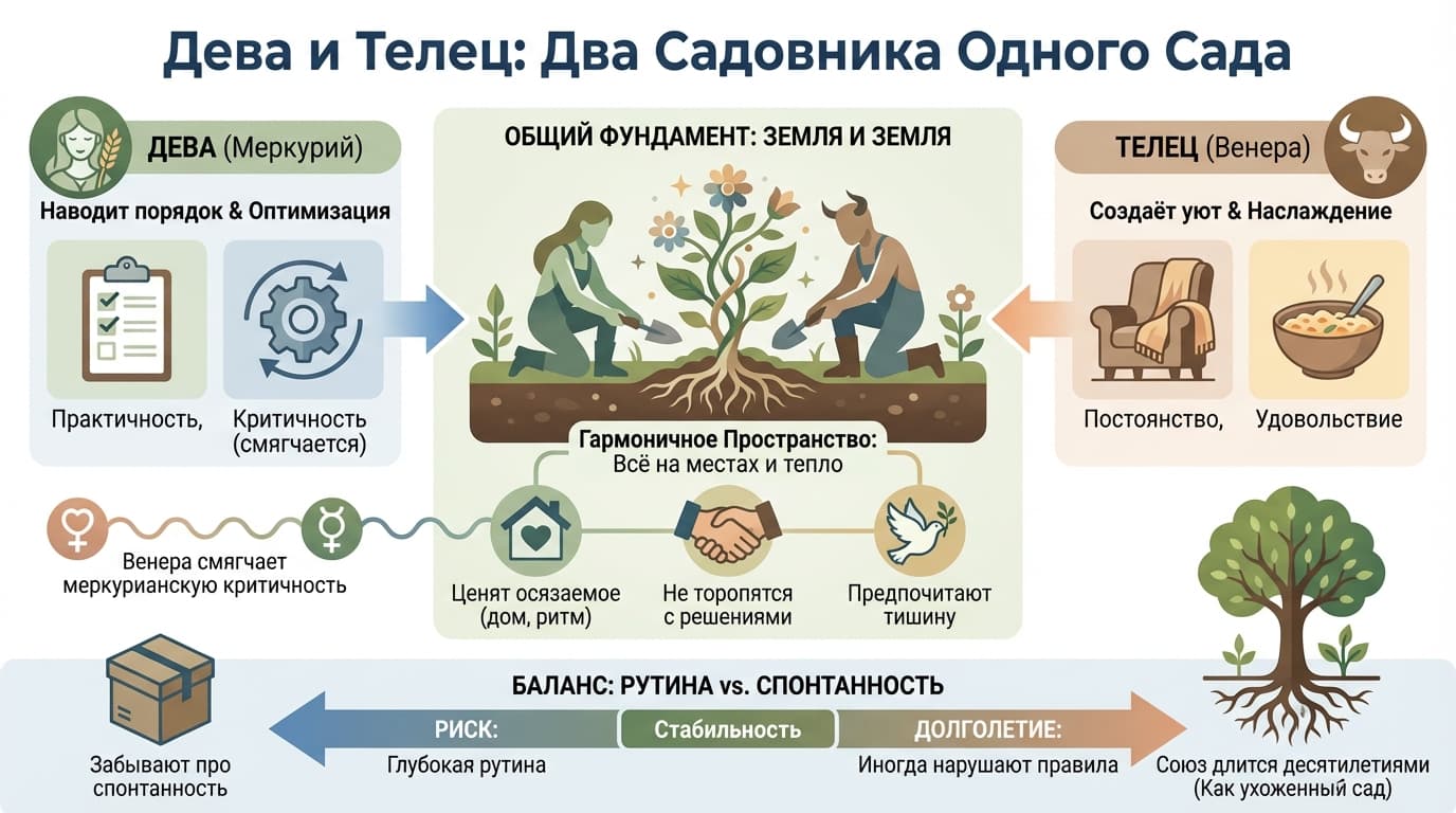 Дева и Телец — два садовника одного сада