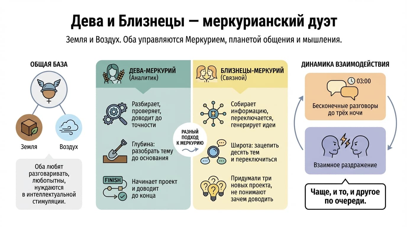 Дева и Близнецы — меркурианский дуэт
