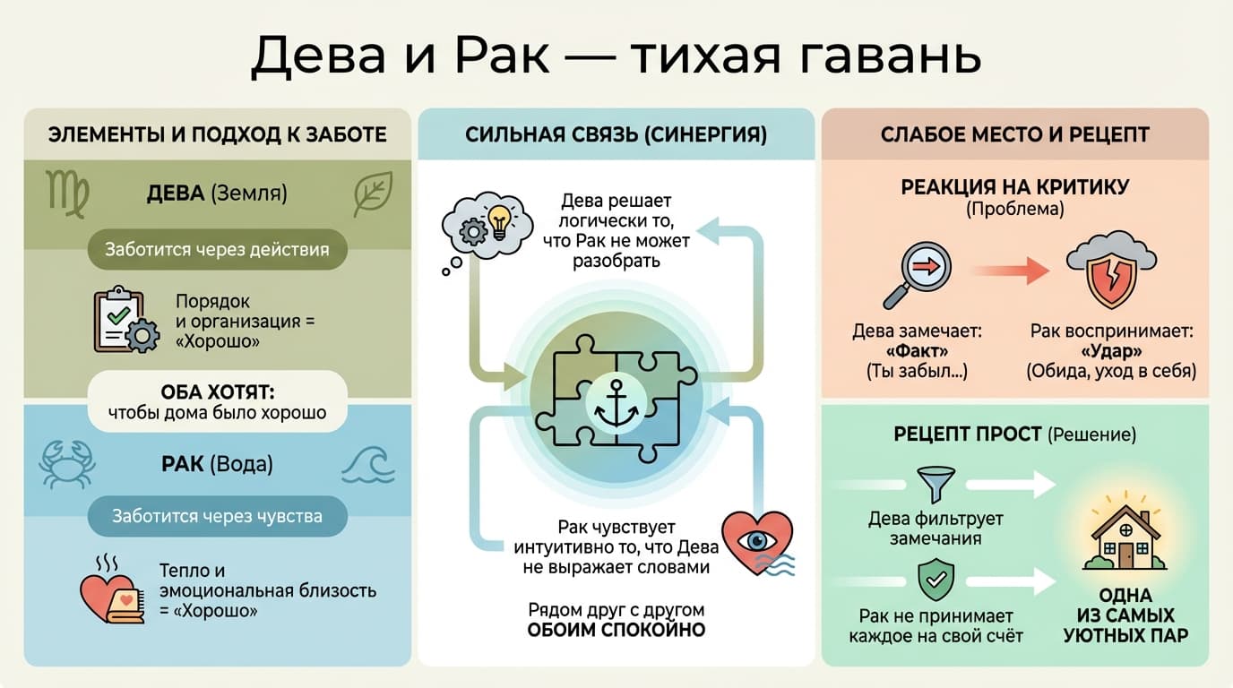 Дева и Рак — тихая гавань
