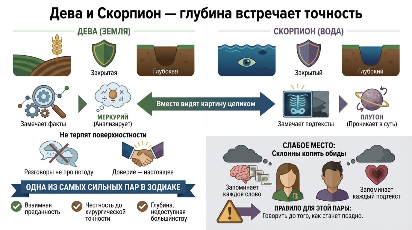 Дева и Скорпион — глубина встречает точность