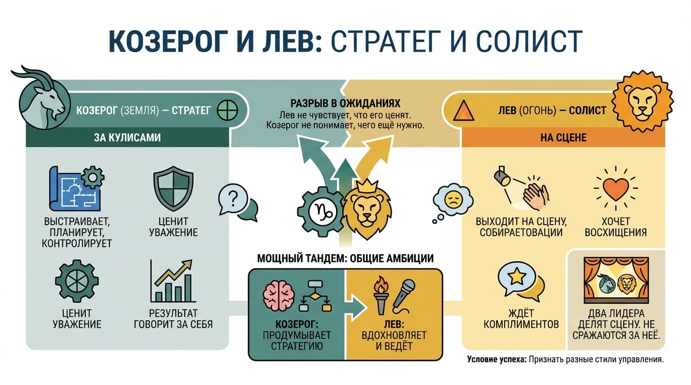 Козерог и Лев, стратег и солист