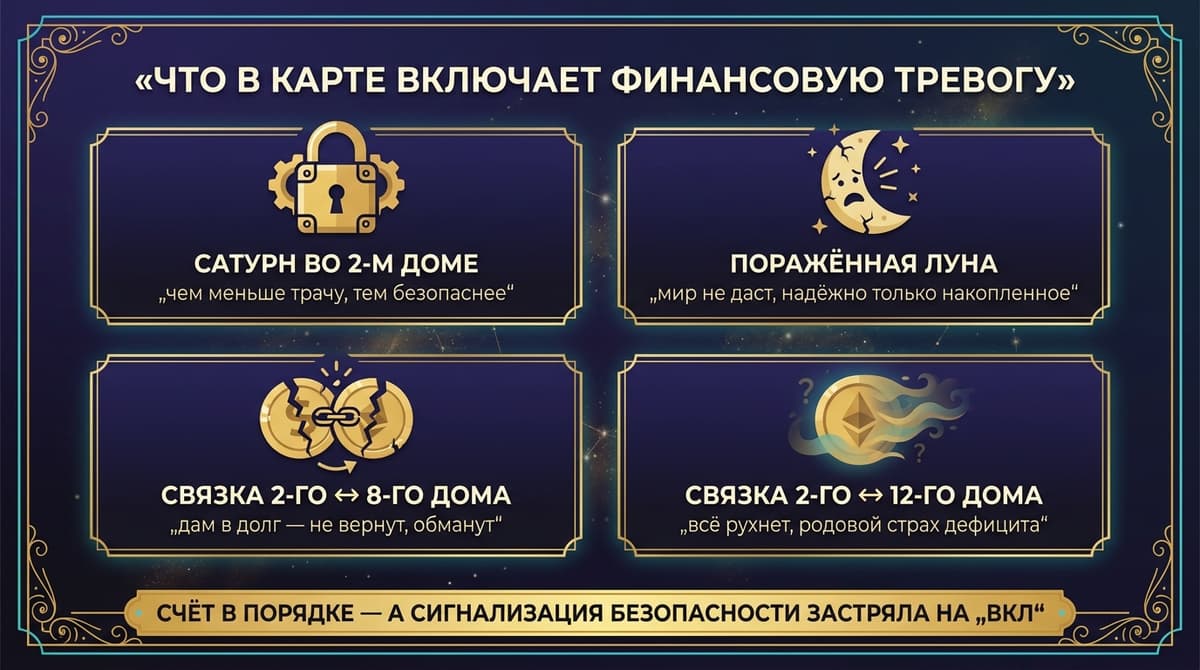 Что в карте включает финансовую тревогу: четыре конфигурации