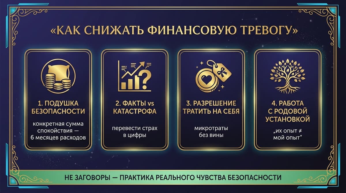 Как снижать финансовую тревогу: четыре практики