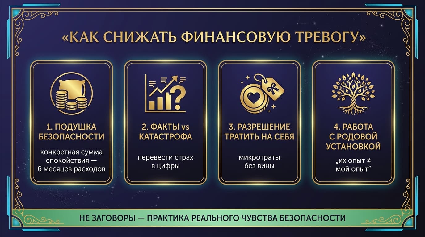 Как снижать финансовую тревогу: четыре практики