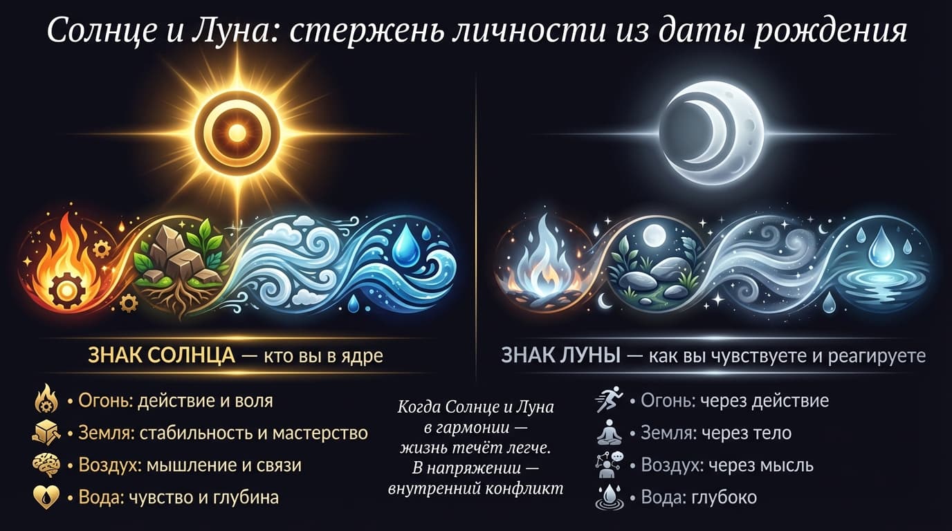 Как Солнце и Луна формируют стержень личности?