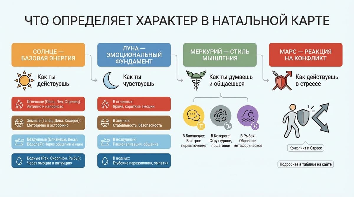 Что определяет характер в натальной карте
