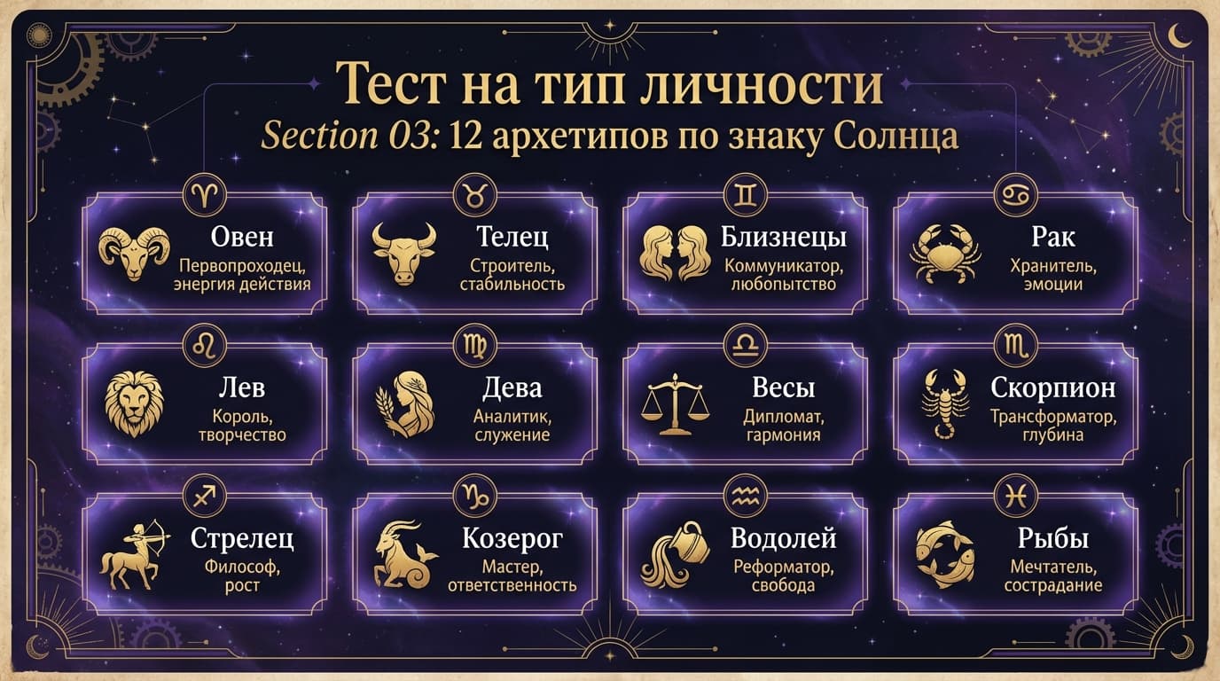 12 архетипов личности по знаку Солнца