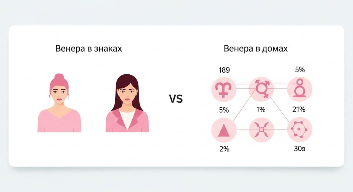 Чем Венера в домах отличается от Венеры в знаках